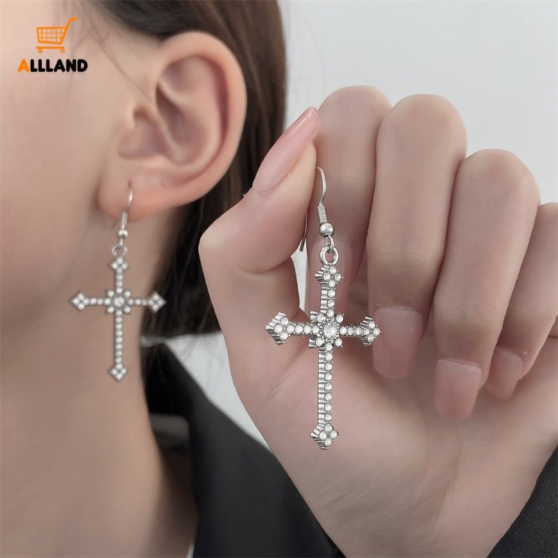 Lingkaran Bulat Punk Cross Salib Salib Liontin Anting/Warna Permen Beruang Hoop Eardrop/Kupu-Kupu Perhiasan Aksesoris