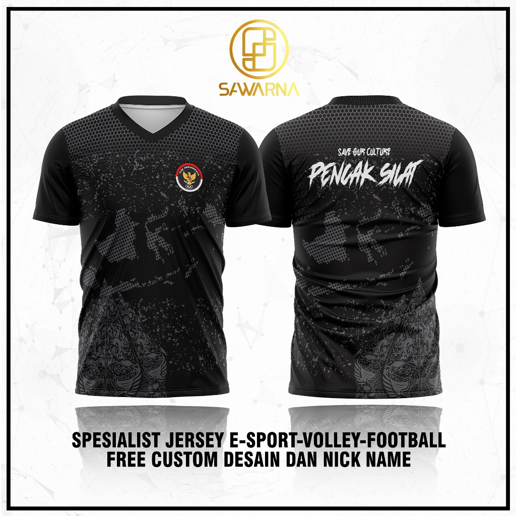 Kaos Jersey Pencak Silat Gunungan Terbaru bisa Custom ganti nama sendiri IPSI | IKSPI | KERA SAKTI |