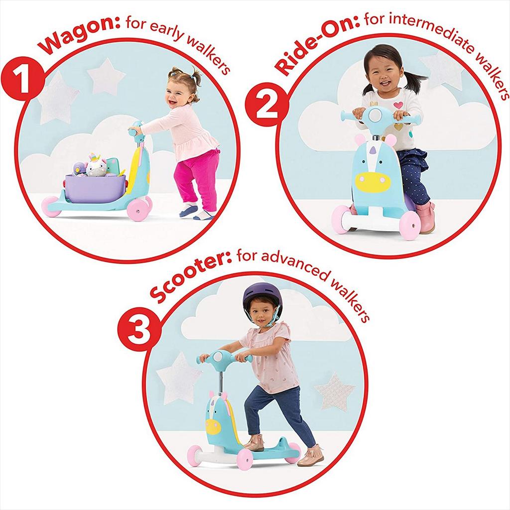 Skip Hop Zoo Ride On 3in1 822810 Unicorn Scooter Anak