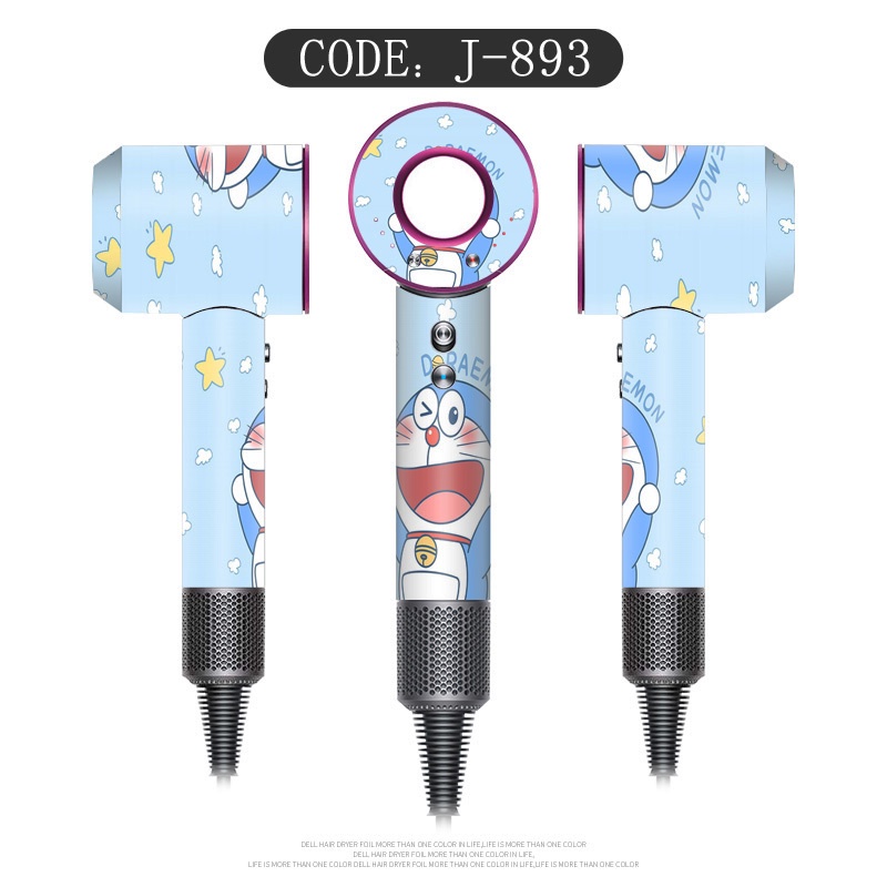 Doraemon Stiker Universal Tahan Air Tahan Minyak Untuk Dyson Hair Dryer Sticker Dyson Hair Dryer Film Shell Penutup Pelindung Crayon Shin-chan Film Pelindung