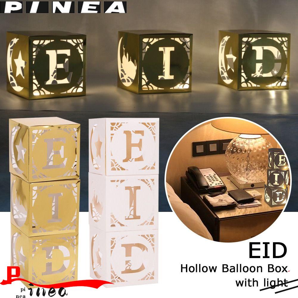 Kotak Balon Hollow Lebaran Nanas DIY EID MUBARAK Muslim Ramadhan Bulan Bintang