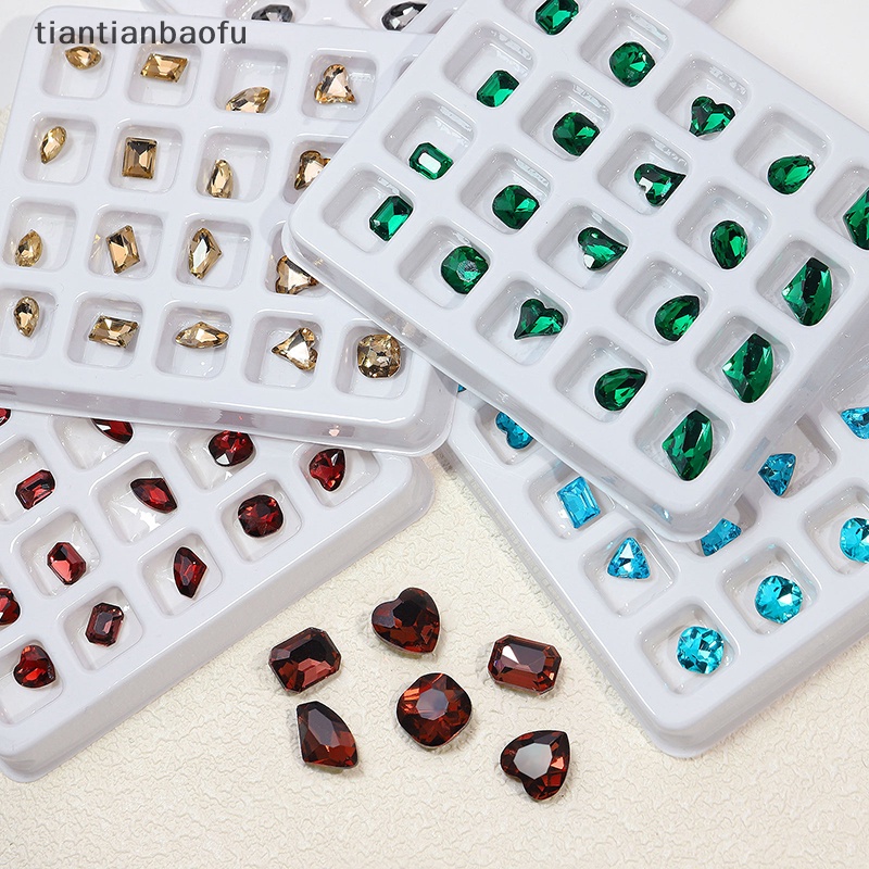 [tiantianbaofu] 20pcs 3D Nail Art Rhinestones Kristal Batu Warna-Warni Tips Dekorasi DIY Butik