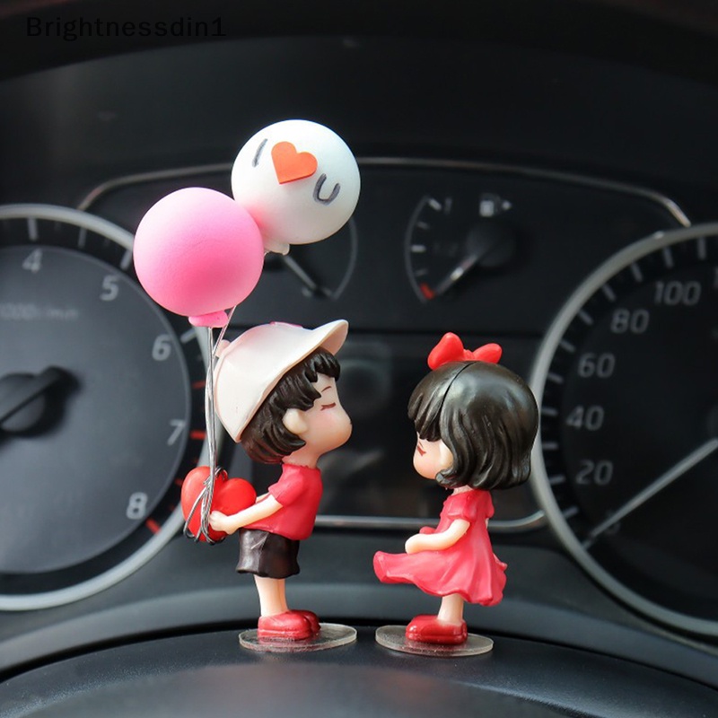 [Brightnessdin1] Pasangan Anime Untuk Mobil Ornamen Model Lucu Kiss Balon Gambar Auto Dekorasi Butik