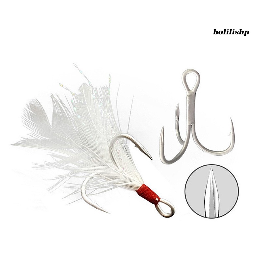 Bo-4.3cm/10g Sequin Bait Treble Hook Desain Bulu Tajam Meningkatkan Tingkat Memancing Umpan Sequin Keras Pin Umpan Memancing Luar Ruangan