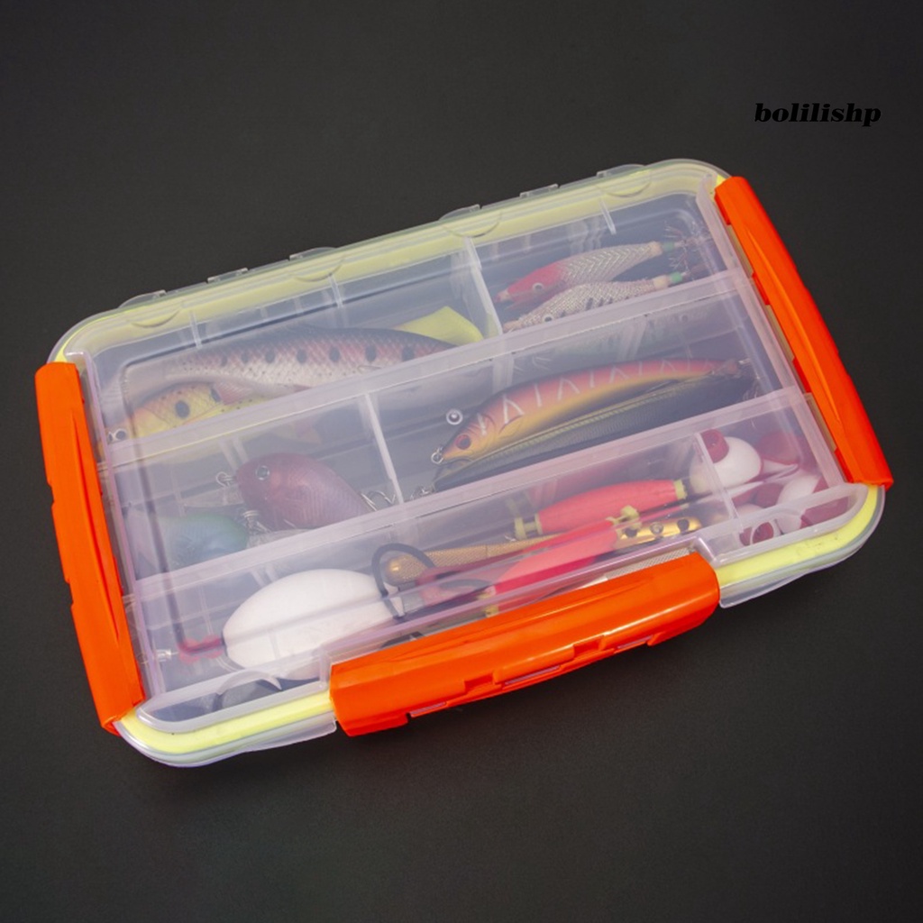 Bo-fishing Tackle Box Transparan Kapasitas Besar Tahan Debu Multi-Kompartemen Penyimpanan Barang Kekuatan Tinggi Tahan Guncangan Penyimpanan Bening Lure Box Fishing Tackle Organizer