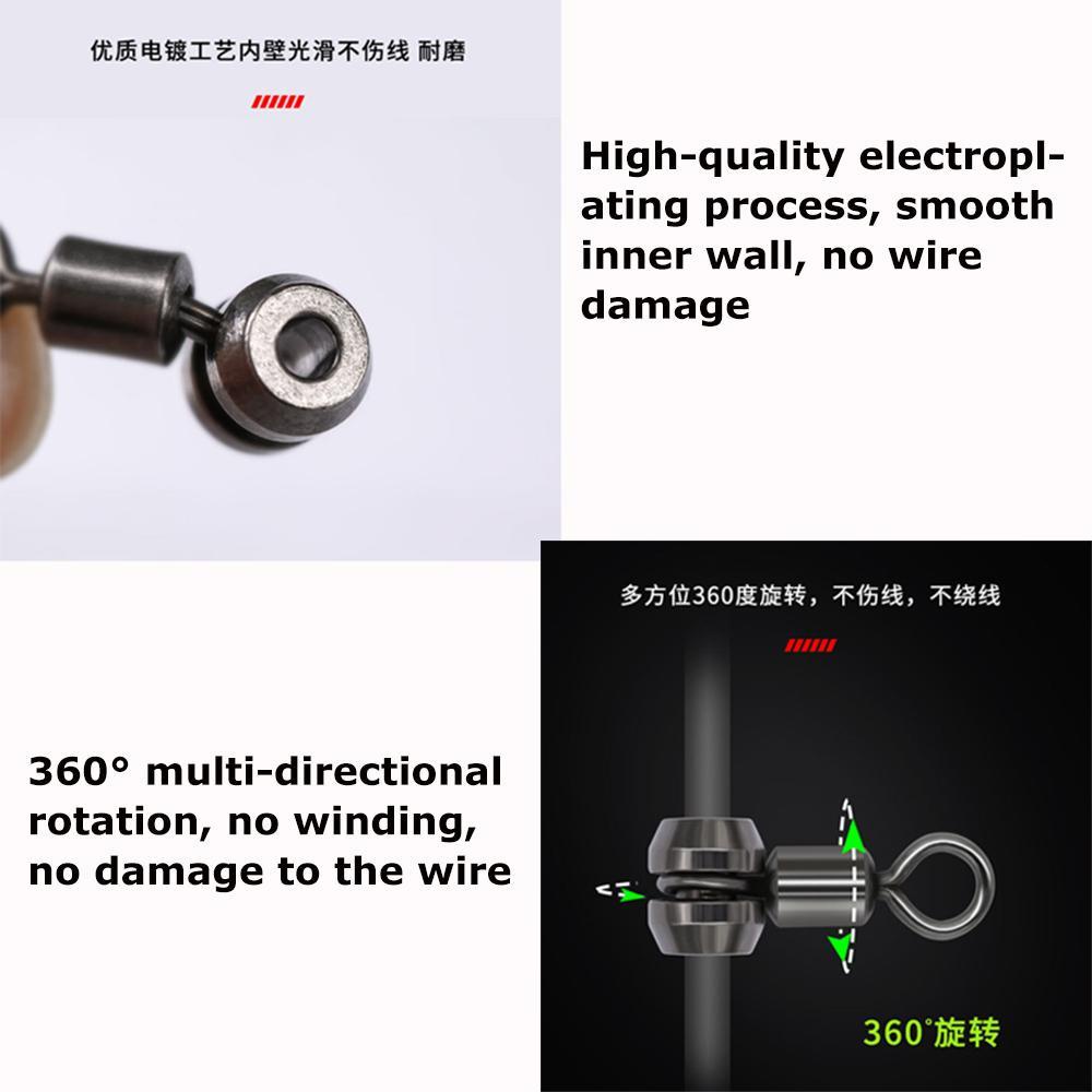 Lanfy 3arah Memancing Putar360° Rotasi 10pcs Solid Ring Hook Aksesoris Barel Cross Memancing Rigs Konektor 3arah Air Asin Memancing Konektor