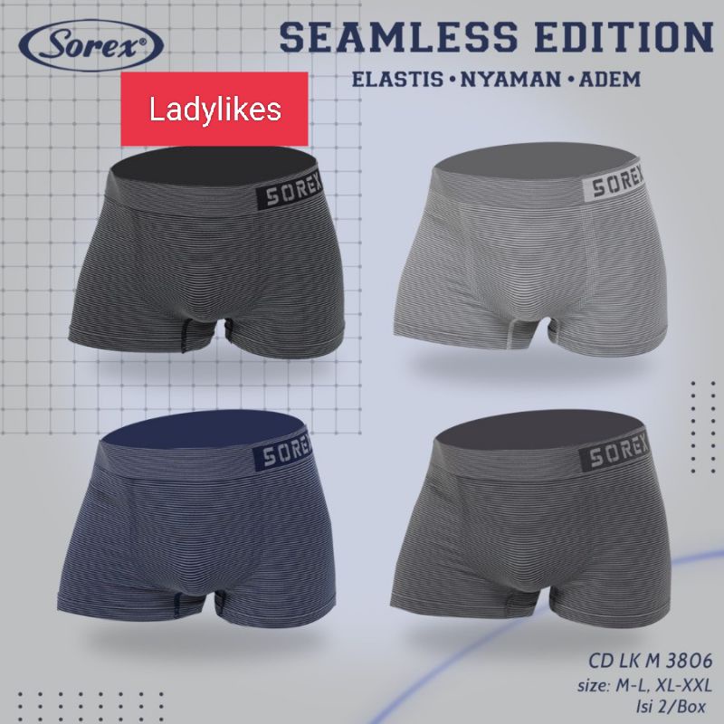 SOREX MAN - CELANA DALAM PRIA BOXER SEAMALESS EDITION SOREX 3806  | TS sultan . Official