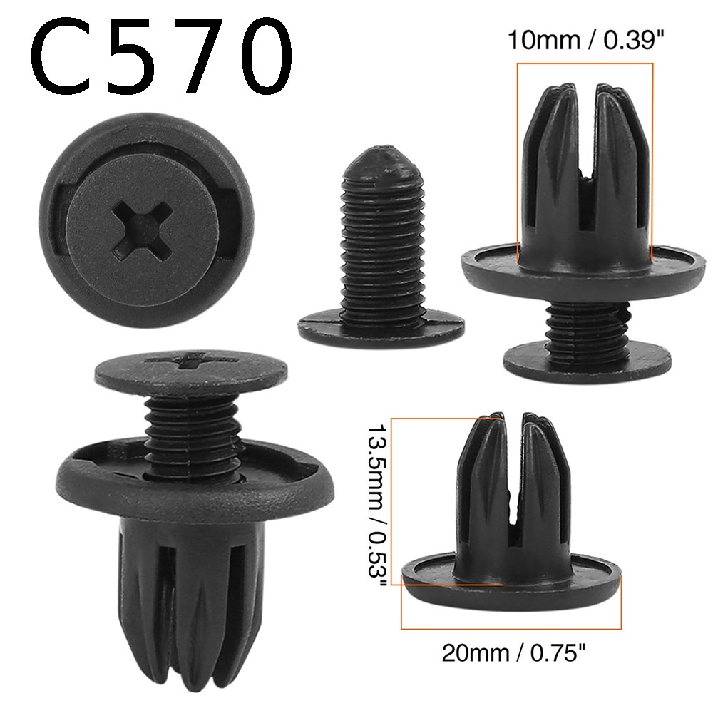 Klip Kancing Baut 12x 10mm Front Rear Bumper Screw Type Retainer Clips 91503SP0003 Honda Accord Civi