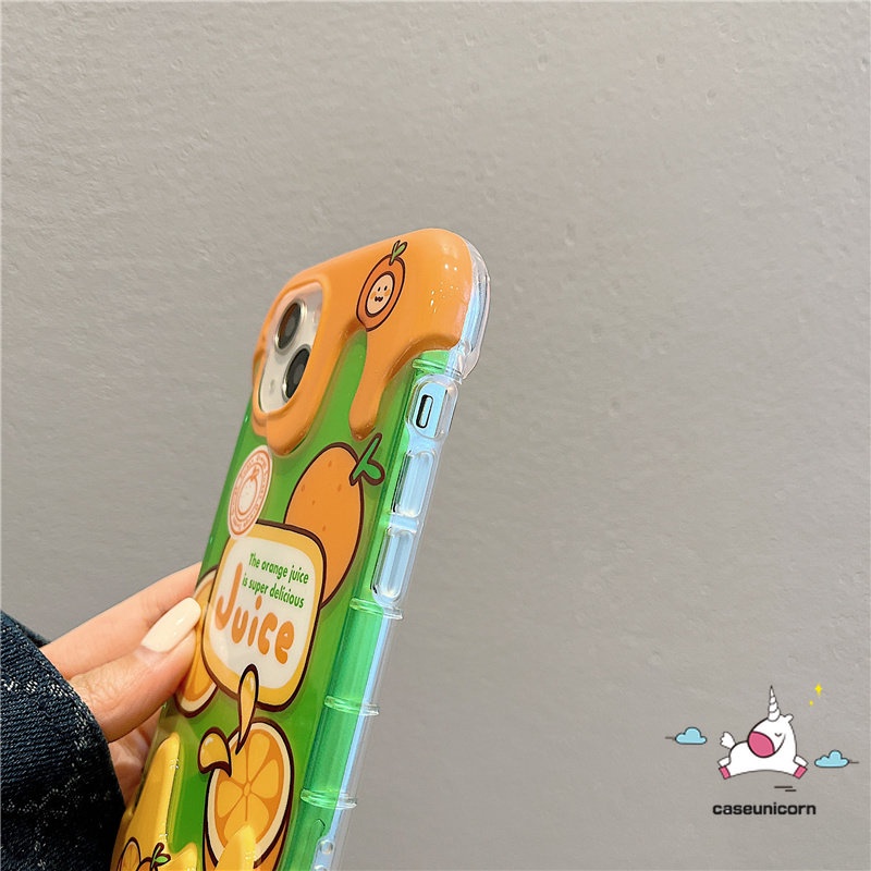 IPHONE Kompatibel Untuk Iphone14 11 13 12 Pro Max7 8 Plus XR X XS Max SE 2020 Shockproof Kreatif 3D Permen Es Krim Kartun Musim Panas Buah Buahan Lucu Peach Orange Kartun Ponsel Cover Case