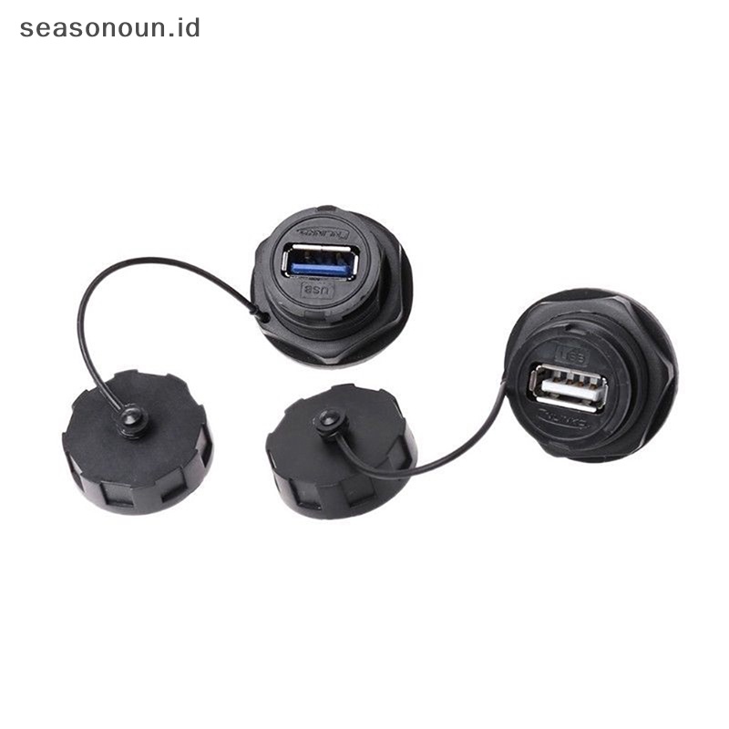 Seasonoun USB Female Socket Plug Panel Mount Adapter USB 3.0 Konektor Tahan Air IP68.