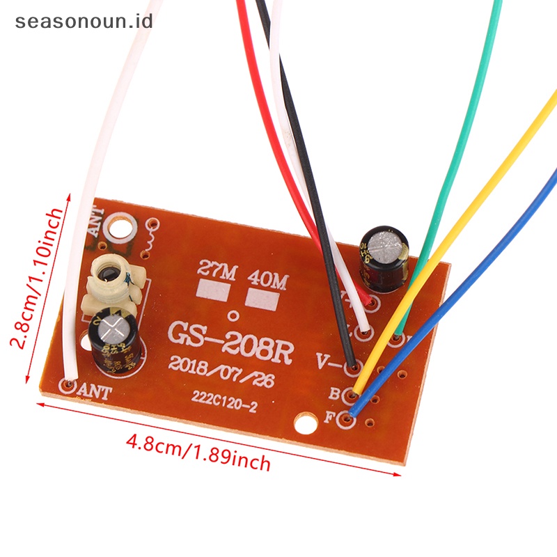 Seasonoun RC Remote Control 40MHz Sirkuit PCB Papan Pemancar Dan Receiver Sistem Radio Dengan Antena Set Untuk Mobil Truk Mainan.