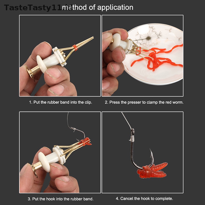 Tastetasty Umpan Pancing Portabel Umpan Ringan Klip Cacing Tanah Klip Umpan Pancing.