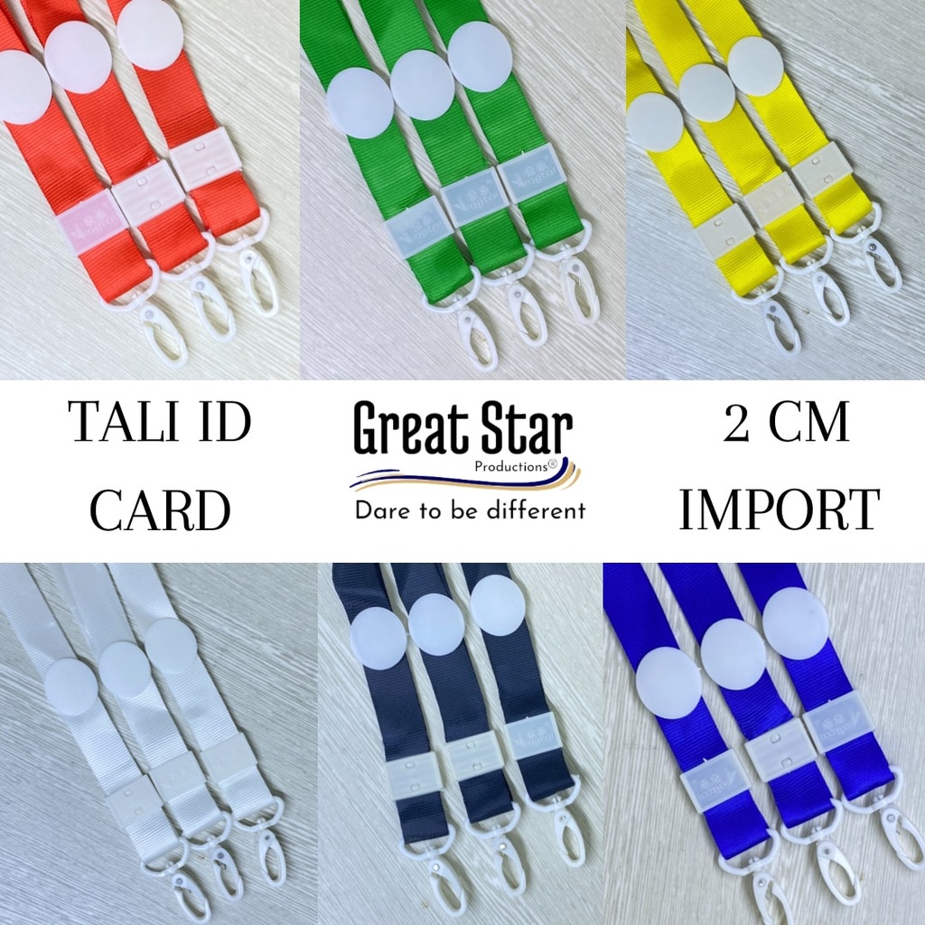 

TALI ID CARD 2 CM / Tali Badge ID Nylon Hook Plastik GREAT STAR
