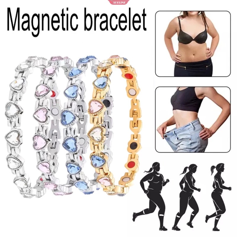 Fashion Berbentuk Hati Kristal Zirkon Gelang Magnetik Anti-Letih Pembakar Lemak Wanita Cahaya Mewah Energi Healthcare Bracelet [ZXL]