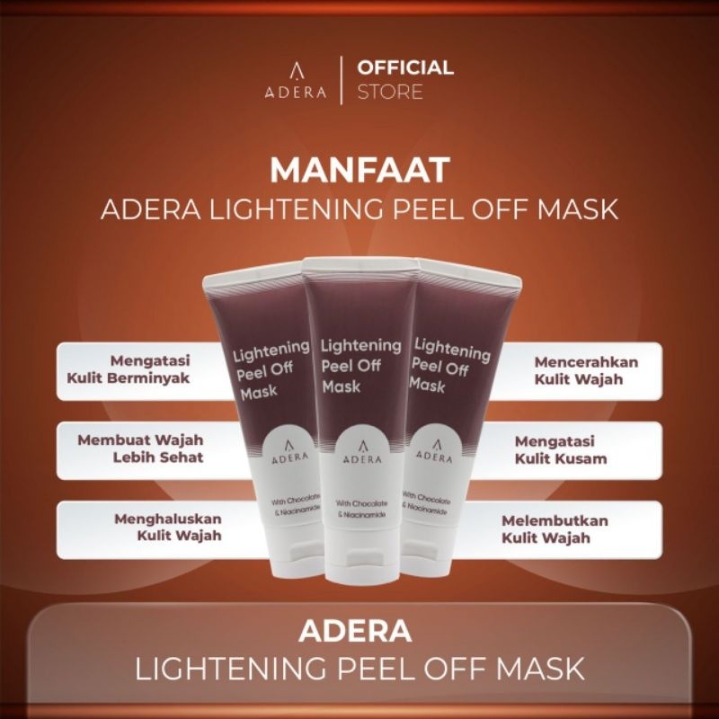 (READY) Adera Lightening Peel Off Mask Original BPOM - Peeling Mask Adera Untuk Mengangkat Sel Kulit Mati, Flek Hitam &amp; Komedo