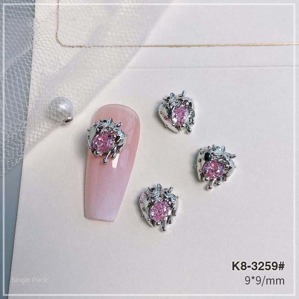 Augustina Dekorasi Nail Art Y2K Gaya Zirkon Cinta Hati Liontin Manikur Aksesoris Kristal Nail Art Berlian