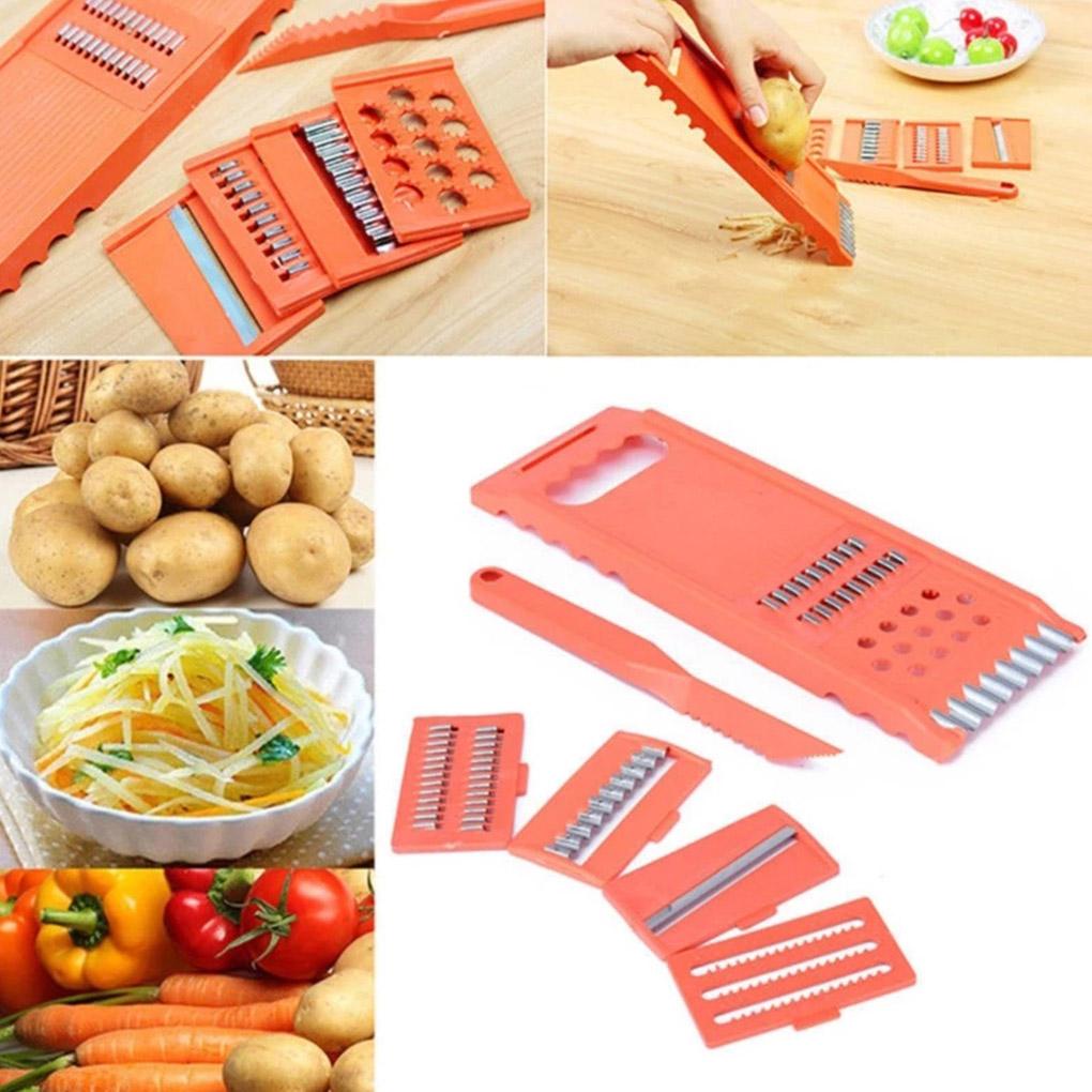 Sayur Buah Dicer Alat Pengiris Bawang Kentang Set Parutan Keju Multi Pisau Genggam Gadget Adjustable Multifungsi