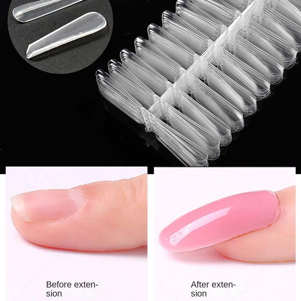 AUGUSTINA Agustina Extension Kuku Palsu Wanita 240Pcs Nail Mold Tips Full Cover Kuku Palsu Manicure Tools Tekan Pada Kuku Dekorasi Kuku