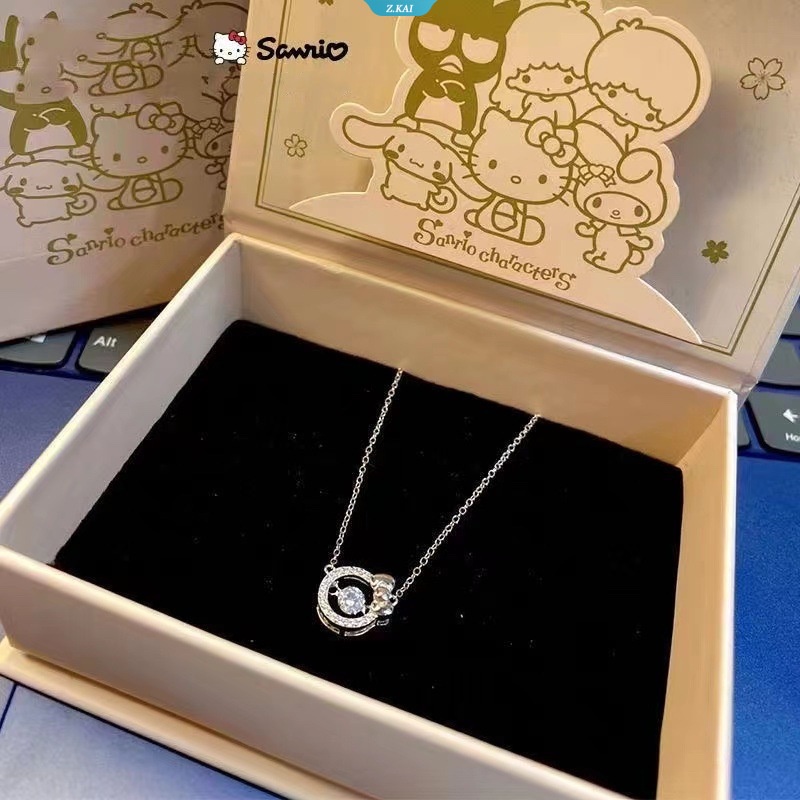 Sanrio Hellokitty Musim Panas Baru Elegan Fashion Perhiasan Kalung Ornamen Anime Kartun Kawaii Sanrio Aksesoris Anniversary Kalung Hadiah [ZK]