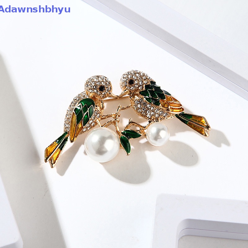 Adhyu Fashion Berlian Imitasi Enamel Burung Bros Lucu Hidup Terbang Fledgling Hewan Bros Syal Gaun Mantel Kerah Pin Hadiah ID