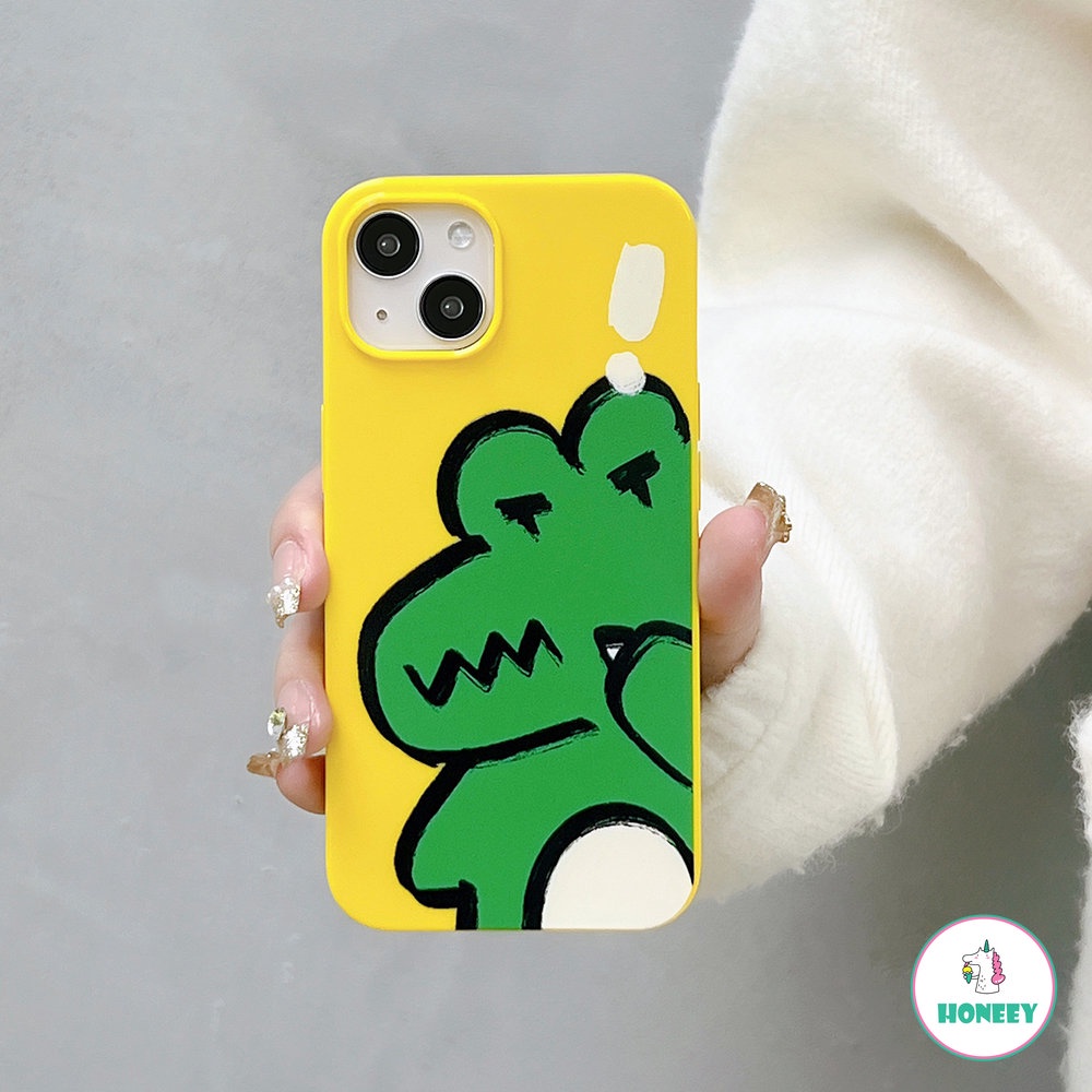 Casing Buaya Graffiti Lucu Untuk iPhone 11 Pro Max12 13 14 Pro Max7 8 Plus XS XR Fashion Glossy Lembut TPU Ponsel Penutup Belakang