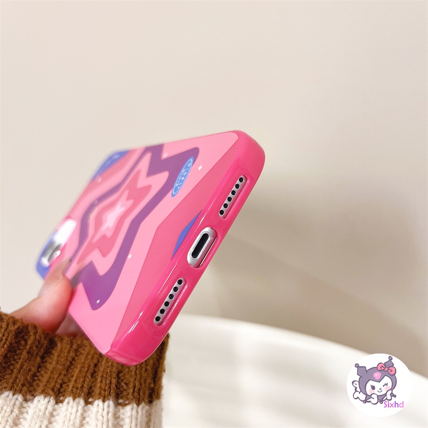 IPHONE Kompatibel Untuk Iphone14 13 12 11 Pro Max SE 2020 X Xr Xs Max8 7 6Plus Gadis Pink Full Layar Bintang Silikon Casing Ponsel Lembut Anti Jatuh Pelindung TPU Cover XJJJJ