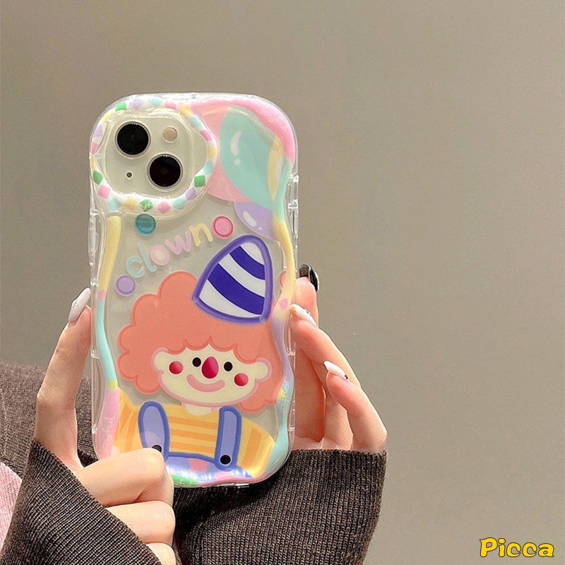 Casing Tepi Melengkung Bergelombang 3D Untuk Redmi Note11 11s 10s 10 10Pro 10 Pro Max Redmi A1 A2 10C 10 9C 9T 10A 9 9A 9C NFC POCO M3 Kartun Monster Kecil Lucu Badut Soft Cover