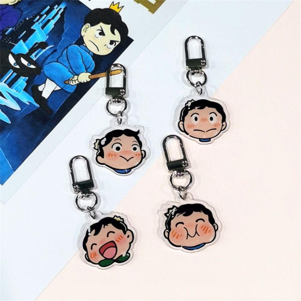 Lanfy Pangkat Raja Gantungan Kunci Koleksi Transparan Double Layer Gantungan Kunci Mobil Anime Figure Ornamen Handbag Charms Hanging Decoration Acrylic Bojji Prince Keyring