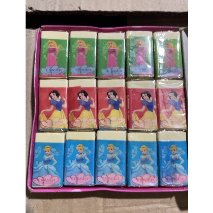 

penghapus pensil kotak warna motif princess isi 30 -Zilong