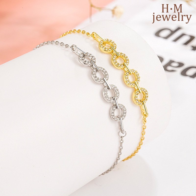 Ring Diamond Light Luxury and Simplicity Ins Style Bracelet Cold Style High-Grade Bracelet