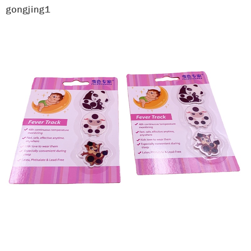 Ggg 3PCS/Pack FDA Kartun Termometer Suhu Stiker Termometer Dahi Bayi ID