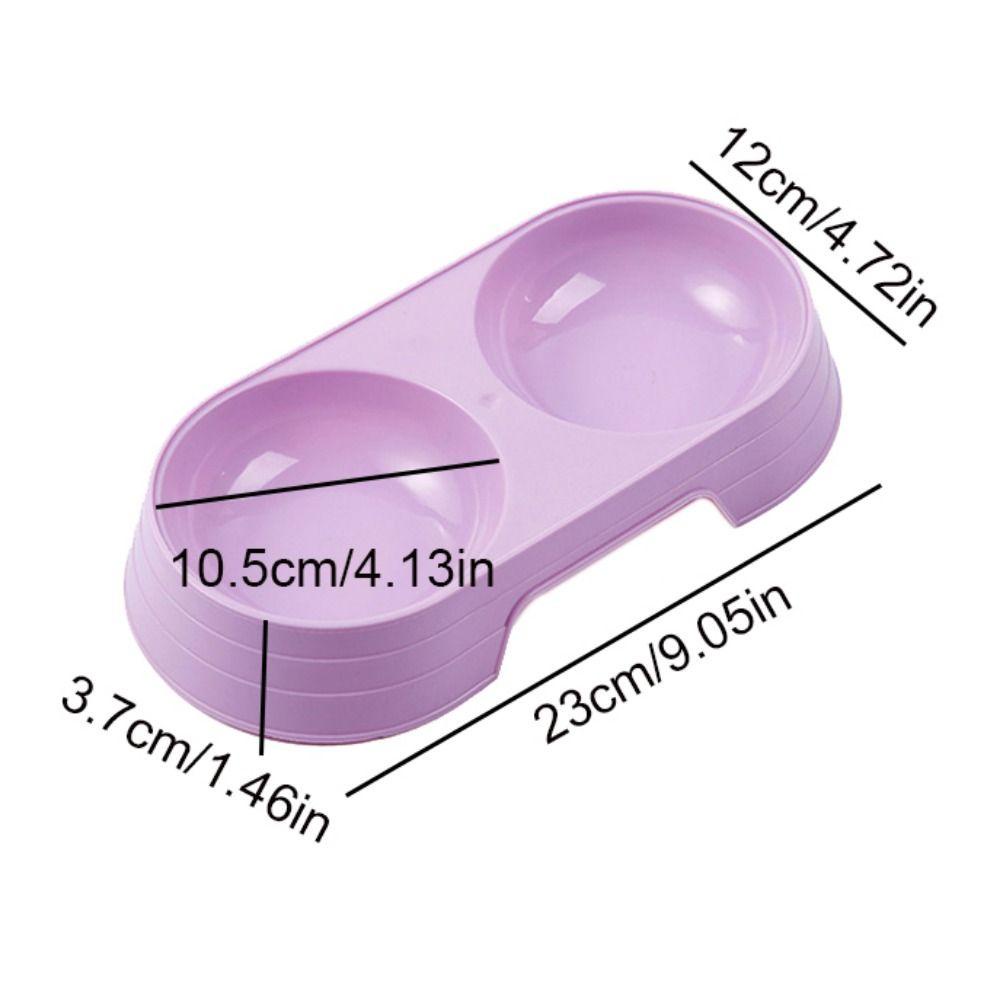 REBUY Rebuy Cat Double Bowl 1PC Aksesoris Pet Warna Permen Praktis Tray Makanan Anjing Plastik Tahan Lama