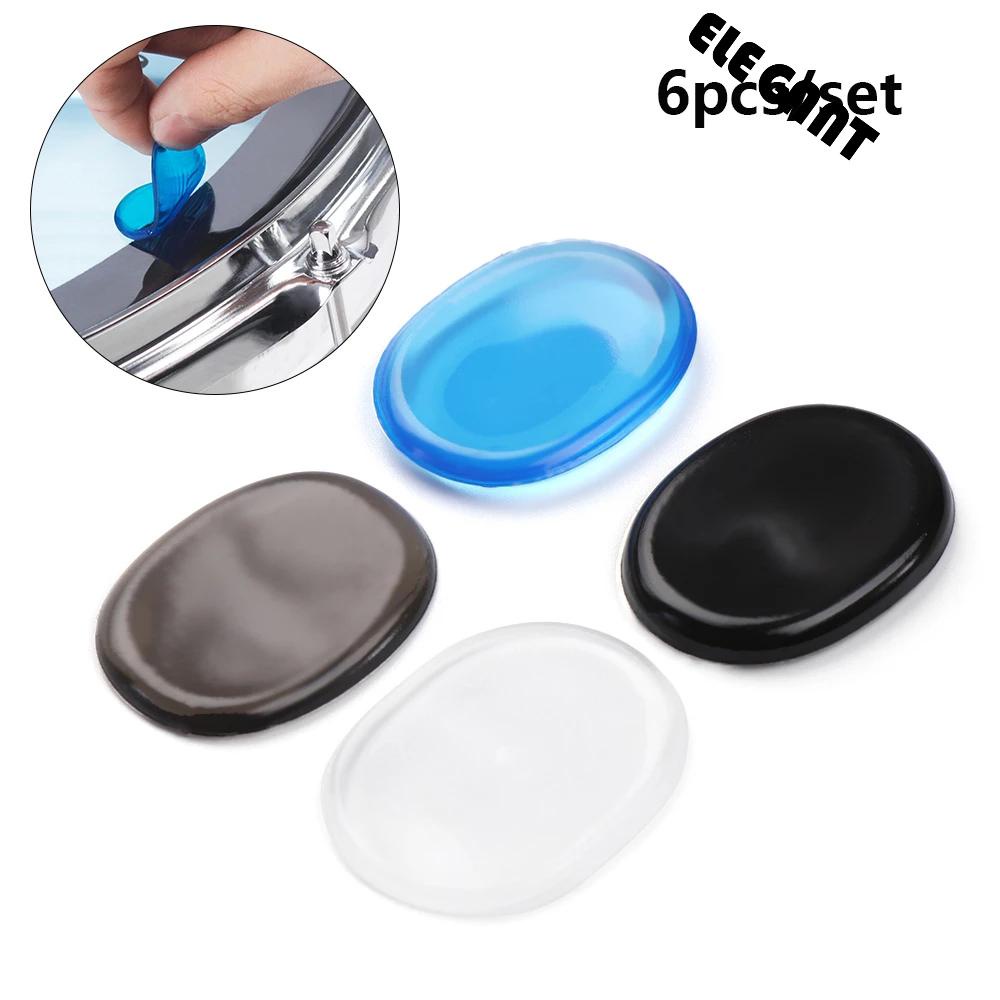[Elegan] Drum Mute Pads Drums Tone Control 6pcs/set Drum Knalpot Transparan Shock Absorb Perkusi Drum Damper