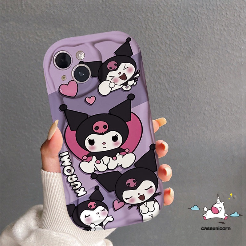 Untuk Redmi 10C A1 A2 10 9 9T 9A 10A 9C NFC Redmi Note 10s 11 11s 10Pro 10 Pro Max Plus Poco M3 Imut Kuromi Pochacc Kartun Hello Kitty Lembut 3D Bergelombang Tepi Glossy Case