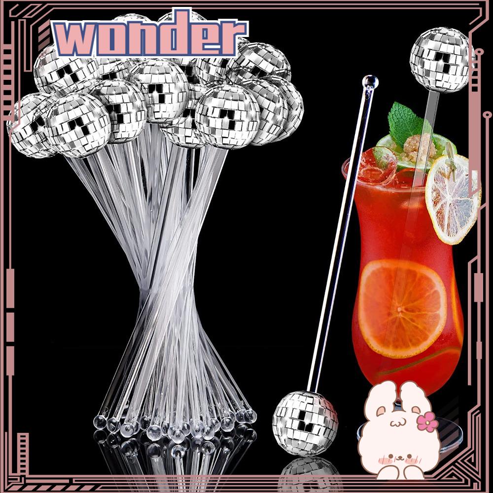 Wonder 10Pcs The Stirring Rod Reusable Dekorasi Rumah Pesta Dressing Mirror Ball