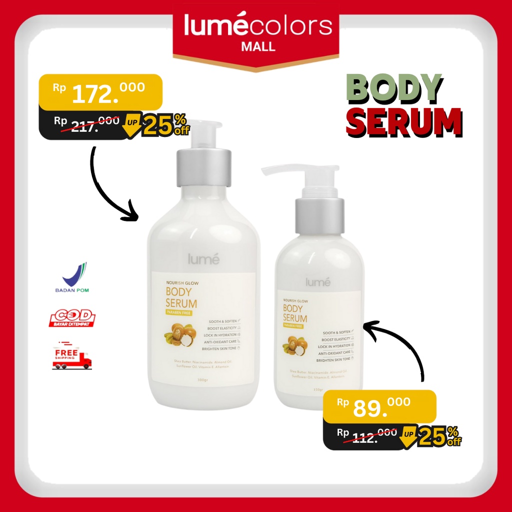 LUME Body Serum Nourish Glow Paraben Free