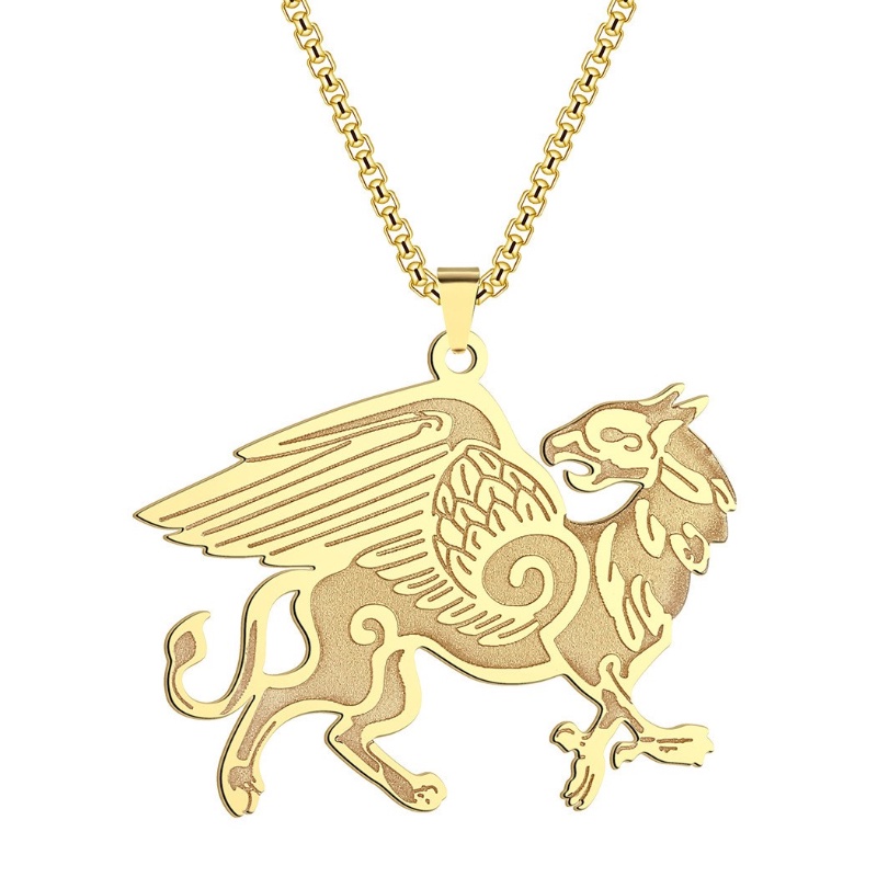 Zh Perhiasan Fashion Pria Anti Karat Anglo Saxon Griffin Liontin Kalung Hip Hop Rock Pesta Perhiasan Pengiriman