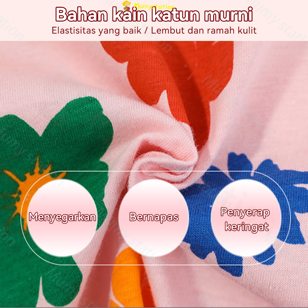 Mumystation setelan piyama anak perempuan pedek lengan/ baju piyama anak perempuan