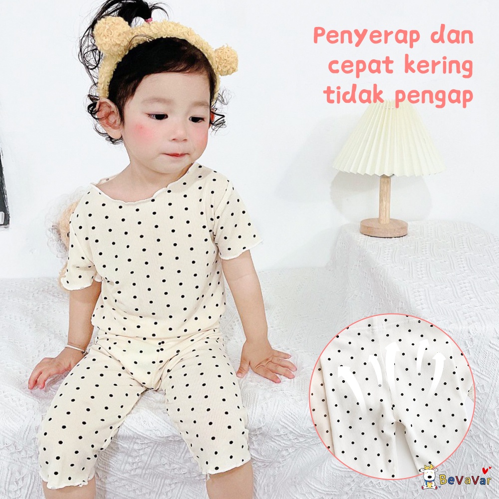 BEVAVAR 1-8 thn Polkadot Piyama anak perempuan /baju tidur anak/Set celana pendek anak perempuan lucu