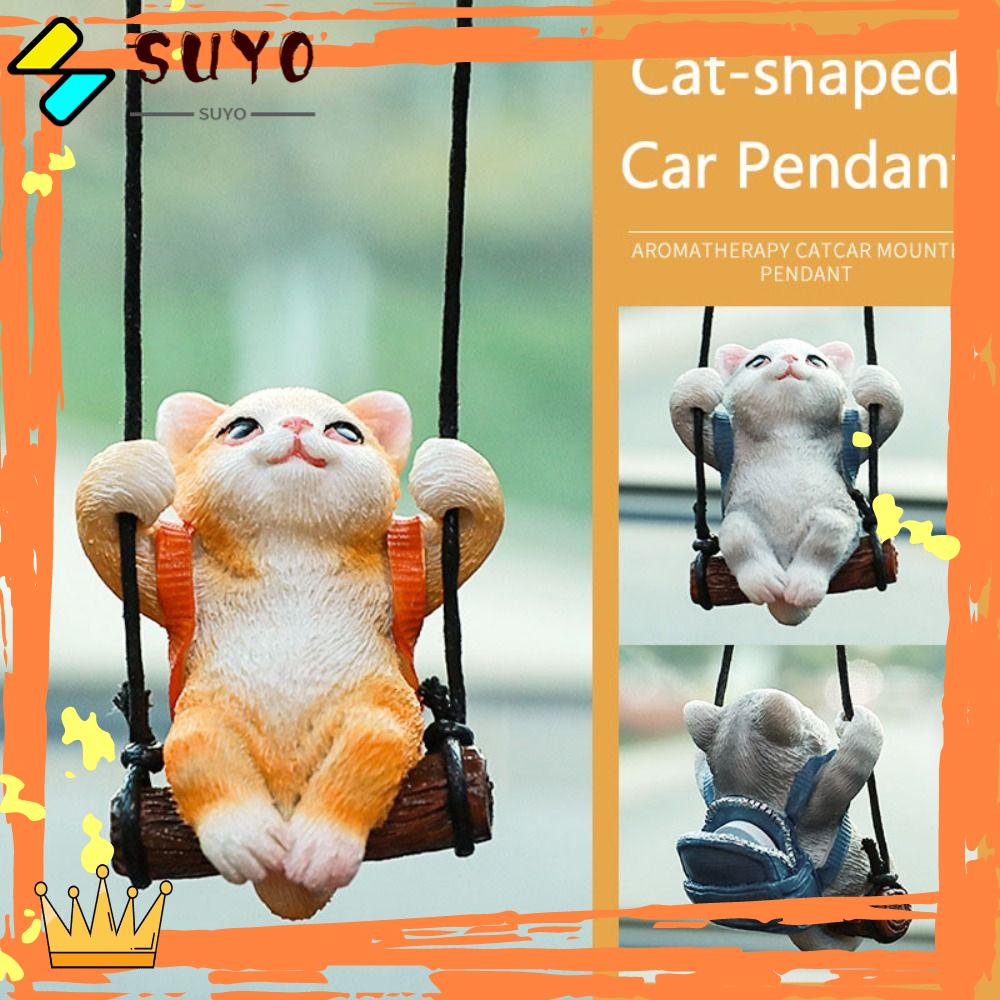 Suyo Liontin Mobil Gantung Kucing Bentuk Kucing Gantung Mobil Praktis