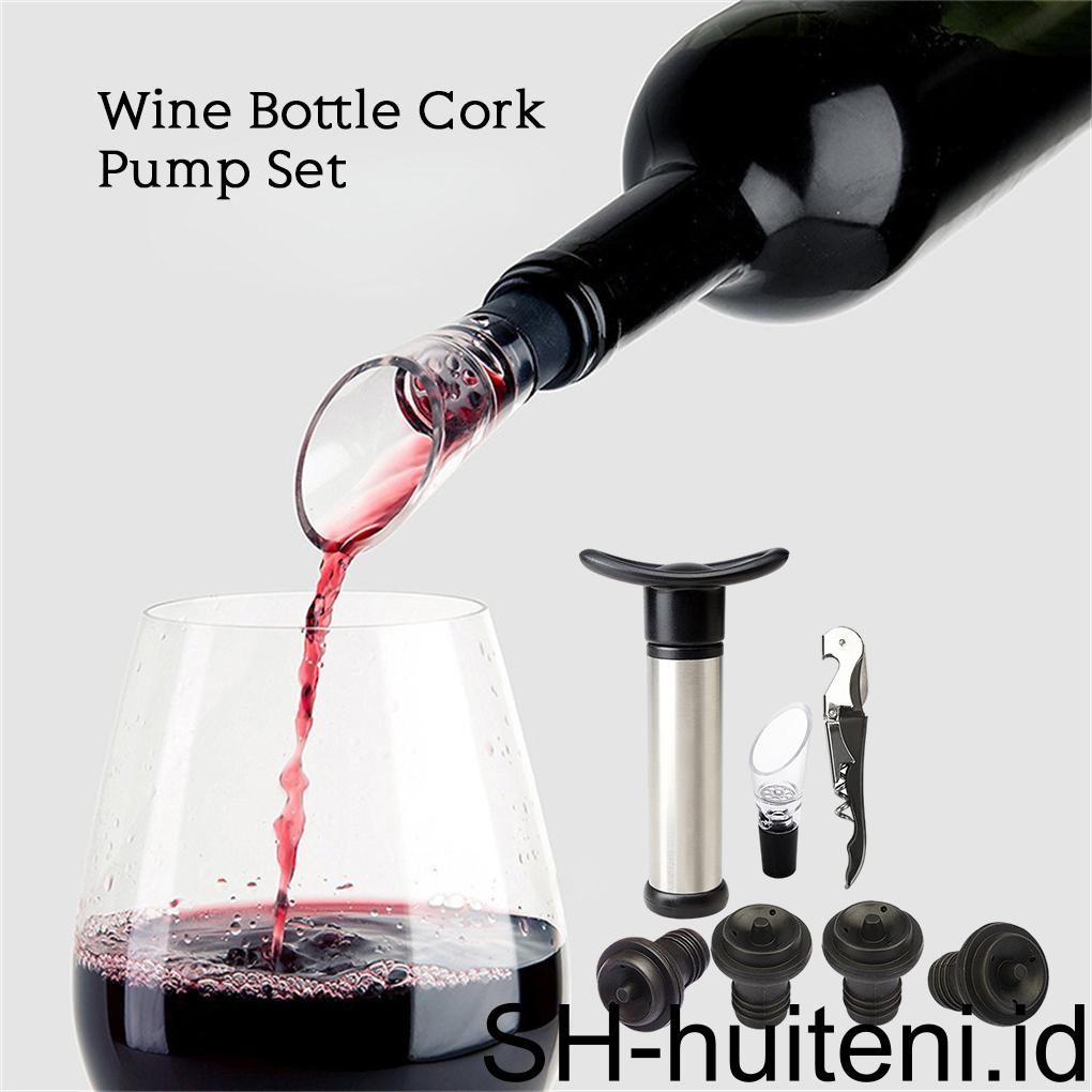 Vacuum Sparkling Wine Bottle Stopper Stainless Steel Pompa Botol Kecil Cork Sealer Saver Keeper Bar Kulkas Kitchen Man