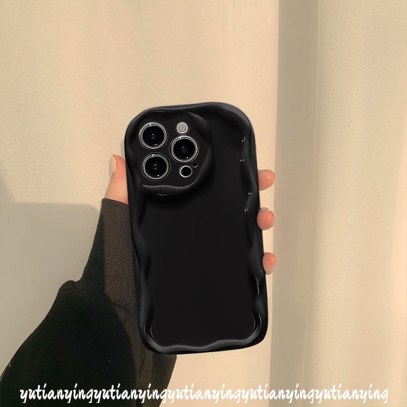 Casing Halus Cat Air Sederhana Untuk Realme C30 C55 C35 C21Y C25 C31 C21 C25Y C33 C20 C25s C11 C15 C20A C3 C2 C1 C17 C12 7i 5s 9i 6i 5 5i Casing Soft Case 3D Tepi Bergelombang Lengkung Anti Guncangan