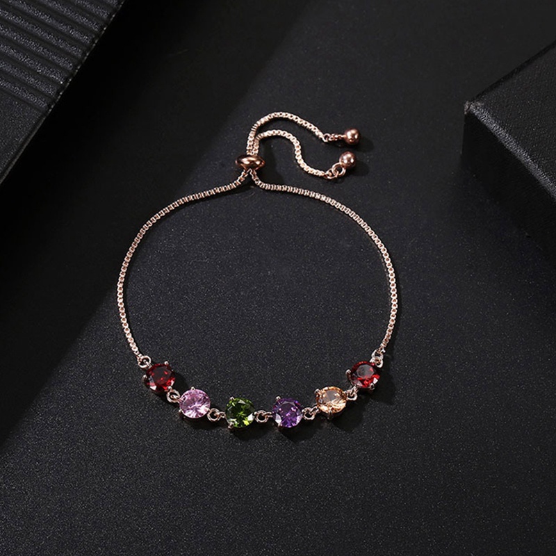 Gelang Tenis Berlian Mewah Untuk Wanita Multicolor Bangle Gaya Korea Rantai Tangan Kristal Perhiasan Fashion Zirconia Aksesoris