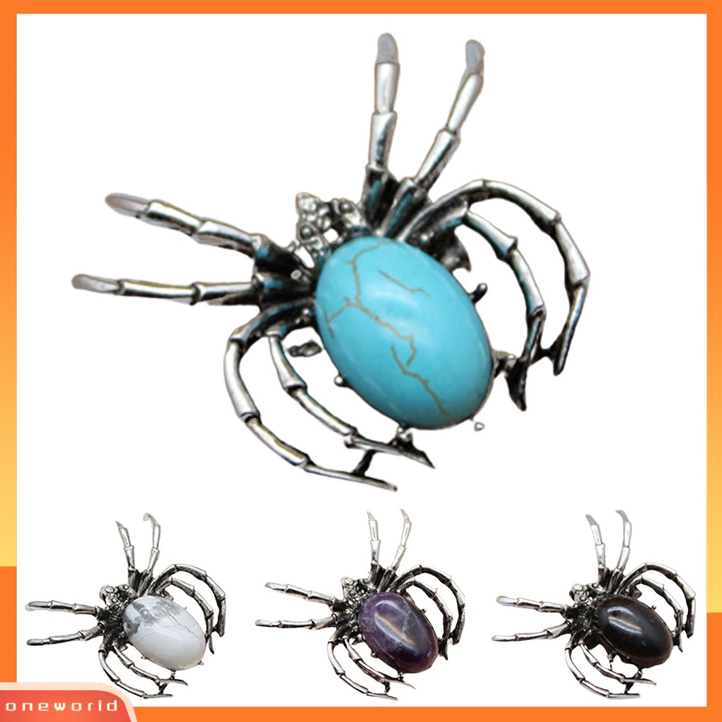 [ONE] Fashion Vintage Wanita Kristal Imitasi Spider Bentuk Liontin Bros Pin Perhiasan Hadiah