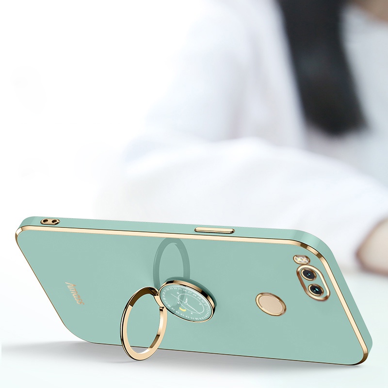 Andyh Casing Ponsel Silikon Ultra Tipis Untuk Xiaomi Mi A1 Mi 5X Deluxe Proteksi Jatuh Pita Emas Dengan Cincin Jam Dan Lanyard Gratis