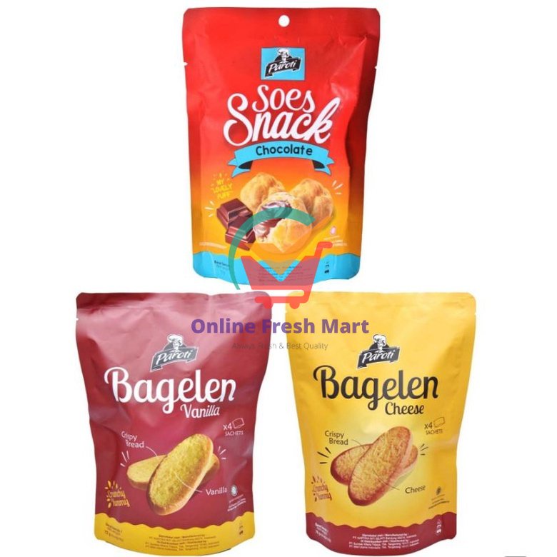 

Paroti Bagelen Vanilla & Cheese 78g roti kering soes snack cokelat