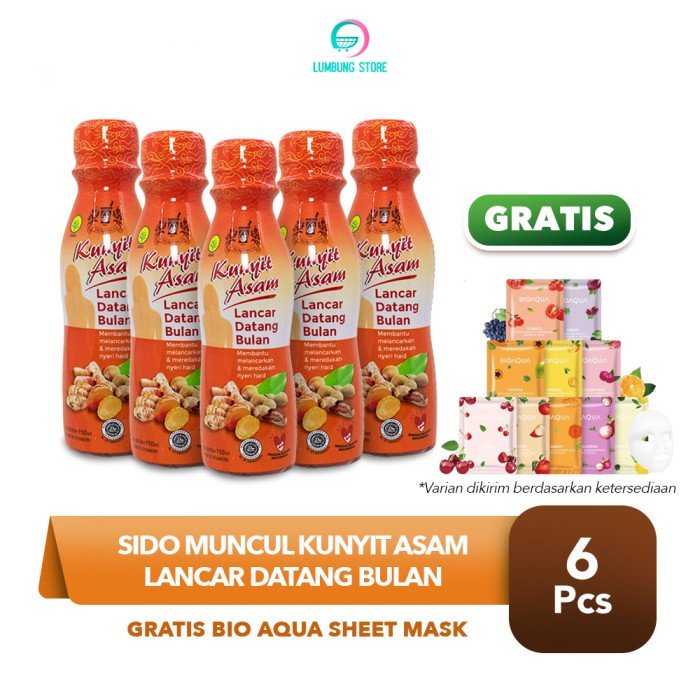 

Kunyit Asam Lancar Datang Bulan 150mlx5 FREE Bio Aqua Sheet Mask