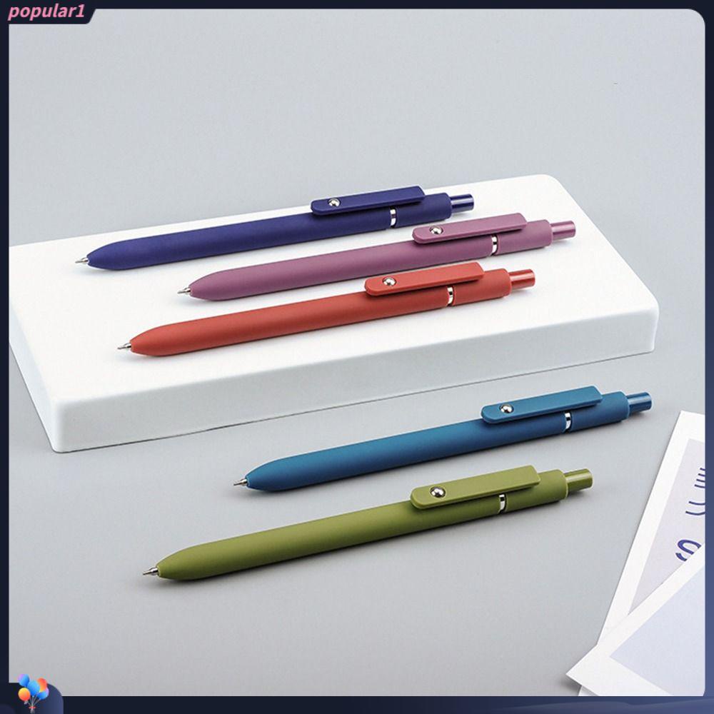 Populer 5PCS Gel Pen Alat Tulis Kantor Sekolah 0.42mm Fine Point Bolpen Tinta Bolpen