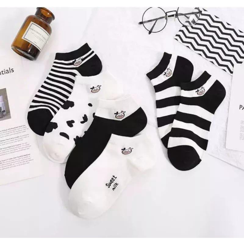 Kaos Kaki pendek motif Lucu Wanita Pria Murah Import Ala Korea ACC