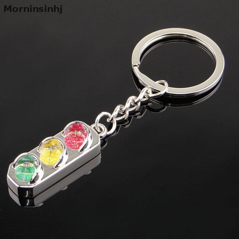 Mornin Baru Lampu Lalu Lintas Mini Gantungan Kunci Mobil Rantai Klasik 3D Keyfob Keychain Hadiah id